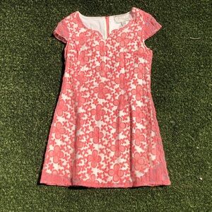 Nick & Mo Coral Lace Floral Shift Dress